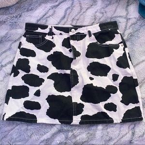 Shein cow print skirt